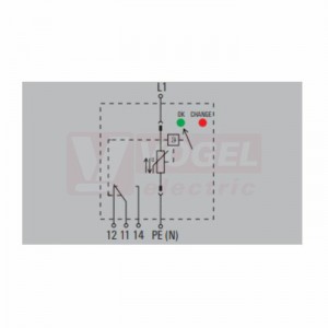 VPU AC II 1 150/50 přepěťová ochrana typ 1+3 (L1/PE(N)), I imp 20kA/50kA (8/20μs), Uc 150V, bez dálk.signalizace (2591650000)