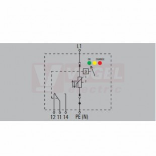 VPU AC II 1 R 300/50 Y přepěťová ochrana typ 1+3 (L1-PE(N)), I imp 20kA/65kA (8/20µs), Uc 300V, s dálk.signalizací (2639350000)
