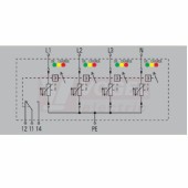 VPU AC II 4 R 300/50 Y přepěťová ochrana typ 1+3 (L1-L2-L3-N/PE), I imp 20kA/50kA (8/20µs), Uc 300V, s dálk.signalizací (2639370000)