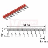 TCC 6,4/10 RD hřeben propojovací rudý, rozteč 6,4mm, 10 propojek (2556400000)