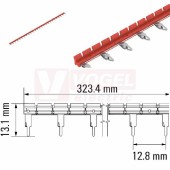 TCC 12,8/26 RD hřeben propojovací rudý, rozteč 12,8mm, 26 propojek, délka 323,4mm (2556420000)