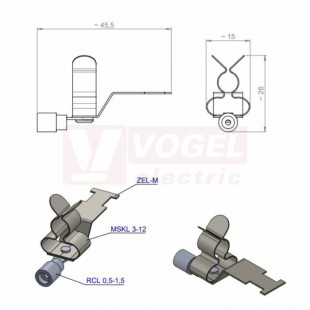 RCLZ-M 0,5-1,5mm²/MSKL 3-12 stínicí spona s dutinkou a odlehčením (36301.2)