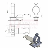 PFSZ/SKL 17-22 stínicí spona s patkou na sběrný pásek, rozměr 48x26,5x42,5mm (36787.6)