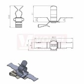 PFS2Z/SKL 8-11 stínicí spona s dvojitou patkou na sběrný pásek, rozměr 50,2x14x28,5mm (36787.154)