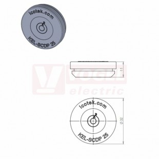 KEL-SCDP 25 membránová průchodka, šedá, vnější pr.32mm, instalační výška 5mm, kulat.výřez 25,3mm, pro tloušťku plechu 1,5-4mm, pro pr.kabelů 1x 5-16mm (43480)