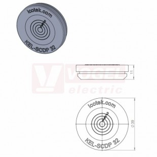 KEL-SCDP 32 membránová průchodka, šedá, vnější pr.39mm, instalační výška 5mm, vel.kulat.výřezu 32,3mm, pro tloušťku plechu 1,5-4mm, pro pr.kabelů 1x 5-22mm (43481)