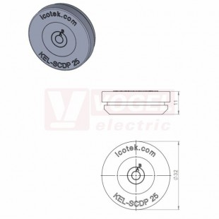 KEL-SCDP-RW 25 membránová průchodka, šedá, vnější pr.32mm, instalační výška 5mm, vel.kulat.výřezu 25,3mm, pro tloušťku plechu 1,5-4mm, pro pr.kabelů 1x 5-16mm (43490)