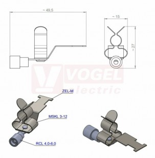 RCLZ-M 4,0-6,0mm²/MSKL 3-12 stínicí spona s dutinkou a odlehčením (36303.2)