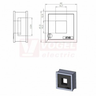 AT-KS průchodková vložka velká, Keystone, montážní výška 2mm, rozměr 42x41,5x19mm (39952)