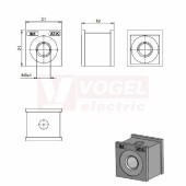 AT-K-M 8 x 1,0 průchodková vložka, malá, se závitem, IP66, montážní výška 2mm, rozměr 21x21x19mm (39954)