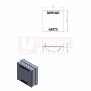 QT-BTG záslepka velká šedá, IP54, rozměr 40x39x17mm (42545)