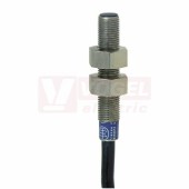 XS1N05PA310 Indukční čidlo M5, mosaz, Sn=1mm, stíněný, 5…24VDC, kabel 2m, PNP/NO, délka těla 29mm, IP67 (VÝROBA UKONČENA)