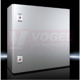 AX1007.000 Kompaktní skříň AX, ŠxVxH: 500x500x210 mm, nerez 1.4301, s MD, jednodvéřová, 2 otočné uzávěry