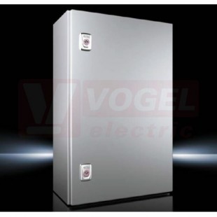 AX1008.000 Kompaktní skříň AX, ŠxVxH: 380x600x210 mm, nerez 1.4301, s MD, jednodvéřová, 2 otočné uzávěry