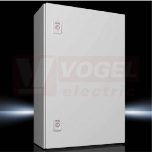 AX1038.000 Kompaktní skříň AX, ŠxVxH: 380x600x210 mm, ocelový plech, s MD, jednodvéřová, 2 otočné uzávěry, IP66