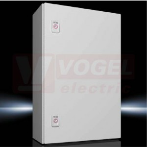 AX1038.000 Kompaktní skříň AX, ŠxVxH: 380x600x210 mm, ocelový plech, s MD, jednodvéřová, 2 otočné uzávěry, IP66