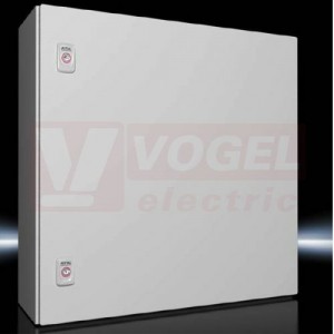 AX1060.000 Kompaktní skříň AX, ŠxVxH: 600x600x210 mm, ocelový plech, s MD, jednodvéřová, 2 otočné uzávěry, IP66