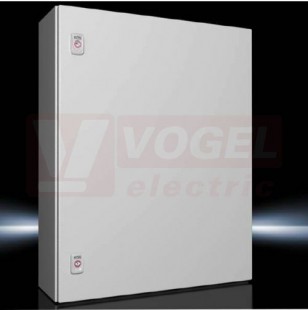AX1076.000 Kompaktní skříň AX, ŠxVxH: 600x760x210 mm, ocelový plech, s MD, jednodvéřová, 2 otočné uzávěry, IP66