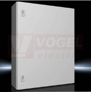 AX1076.000 Kompaktní skříň AX, ŠxVxH: 600x760x210 mm, ocelový plech, s MD, jednodvéřová, 2 otočné uzávěry, IP66