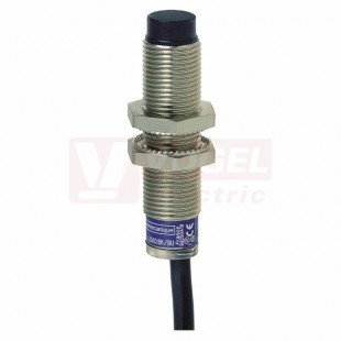 XS2M12KP340 Indukční čidlo M12, mosaz, Sn=4mm, 12…24VDC, kabel 2m, délka těla 56,4mm, nestíněný, PNP/NPN, NO+NC, IP68