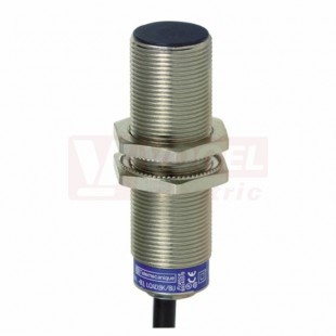 XS2M18MB250 Indukční čidlo M18, mosaz, Sn=8mm, 24…240VAC/DC, délka těla 60mm, nestíněný, NC, kabel 2m IP68