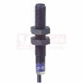 XS4P08NC410 Indukční čidlo M8, plast, Sn=2,5mm, 12…24VDC, délka těla 50mm, nestíněný, NPN/NO+NC, kabel 2m, IP67