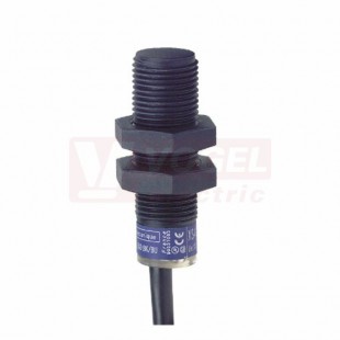 XS4P12NC410 Indukční čidlo M12, plast, Sn=4mm, 12…24VDC, délka těla 33mm, nestíněný, NPN/NO+NC, kabel 2m, IP68