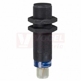 XS4P18KP340D Indukční čidlo M18, plast, Sn=8mm, 12…24VDC, délka těla 70mm, nestíněný, PNP/NPN NO+NC, konektor M12/4pin, IP67