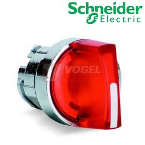 ZB4BK1743 Hlavice ovládací otočná prosvět., 3 p. s návrat. zleva do stř.-rudá