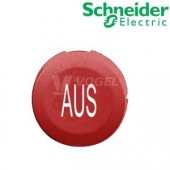 ZB6YA425 Hmatník tlačítkového ovládače, neprosvětlený, lícující se symbolem "AUS" - rudý kruh