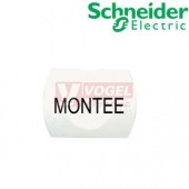 ZB6YD129 Hmatník tlačítkového ovládače, neprosvětlený, lícující se symbolem" MONTEE" - bílý obdélník