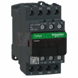 LC1D128EL     Stykač 4P 2Z+2V  25A AC-1, 48V DC, pom.kont. 1"Z"+1"V" šroub.svorky, 2,4 W, cívka s odruš.modulem