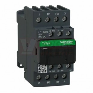 LC1D188BD     Stykač 4P 2Z+2V  32A AC-1, 24V DC, pom.kont. 1"Z"+1"V" šroub.svorky, cívka s odruš.modulem
