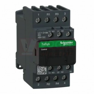 LC1D188ED     Stykač 4P 2Z+2V  32A AC-1, 48V DC, pom.kont. 1"Z"+1"V" šroub.svorky, cívka s odruš.modulem