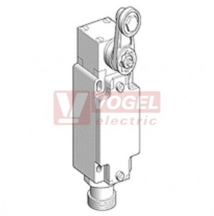 XCKJ10513A Polohový spínač Universal Classic, kovový, ocelová páka s kladkou, 1Z+1V, s mžik.funkcí, konektor 7/8", 5pin, vidlice, IP67