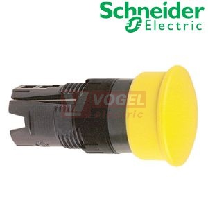 ZB6AC5 Ovládací hlavice s hřib.knoflíkem ŽL, průměr 24mm, s návratem, bez symbolu, neprosvětlená