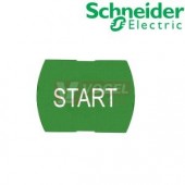 ZB6YD340 Hmatník tlačítkového ovládače, neprosvětlený, lícující se symbolem "START" - zelený obdélník