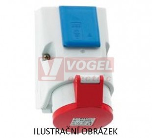 Zásuvka kombinovaná 4P  32A 400V IP44 6h + 3P 16A 230V "s kolíkem" s poj.pouzdrem 5x20mm, Bals 1019