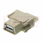 09140014701 Han USB module, Z, 1A/50V, pro patch kabel, USB 2.0, polykarbonát (PC), RAL 7032