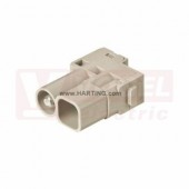 09140052647 Han Hybrid module, vložka konektoru 1pin + 4 signál.kontaky, 70A/1000V, V, 14-22mm², axial, šroubový/lisovací, polykarbonát, RAL7032