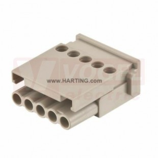 09140052701 Han E Screw module-M, vložka konektoru, 5pin, 16A/400V, Z, 0,5-2,5mm2, šroubový, polykarbonát, RAL7032