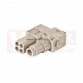 09140052741 Han Hybrid module, vložka konektoru 1pin + 4 signál.kontaky, 70A/1000V, Z, 6-16mm², axial, šroubový/lisovací, polykarbonát, RAL7032