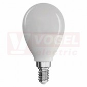 Žárovka LED E14 230VAC   8W mini globe A+, provedení CLASSIC, baňka mléčná, teplá bílá 2700K, 806 lumen, nestmívatelná, živ. 30000h., náhrada za 60W, rozměr 45x86mm (EMOS-ZQ1230)