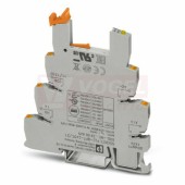 PLC-BPT- 24DC/21 Patice pro relé š 6,2 mm s připojením push-in, pro 24VDC, LED indikace, svorky A1+, A2-, 13, 14 (2900445)