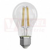 Žárovka LED E27 230VAC   8,5W klasik A60 A++, provedení FILAMENT, baňka čirá, teple bílá 2700K, 1060 lumen, stmívatelná, živ. 25000h., náhrada za 75W, rozměr 60x110mm (EMOS-Z74270D)