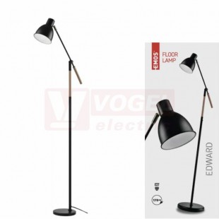 Stolní lampa EDWARD na žárovku 11W/E27, barva černá, kovová, výška 150cm, délka kabelu 1,7m, IP20 (Z7606)