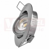 Svítidlo LED podhledové  5W, 220-240V EXCLUSIVE bodové stříbrné, barva sv. teplá bílá, 450lm, 3000K, IP20, tělo hliník, úhel vyzař. 100°, nestmívatelný, difuzor čirý, montážní otvor 68mm, průměr 80x25mm, náhrada za žárovku 50W (ZD3221)