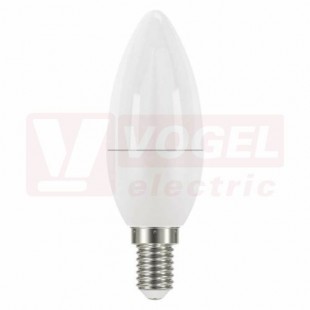 Žárovka LED E14 230VAC   8W svíčka A+, provedení CLASSIC, baňka mléčná, neutrální bílá 4100K, 806 lumen, nestmívatelná, živ. 30000h., náhrada za 60W, rozměr 38x110mm (EMOS-ZQ3231)
