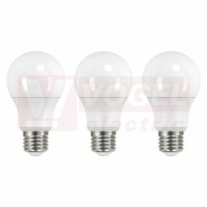 Žárovka LED E27 230VAC  10,5W balení 3ks, klasik A60 A+, provedení CLASSIC, baňka mléčná, teplá bílá 2700K, 1060 lumen, nestmívatelná, živ. 30000h., náhrada za 75W, rozměr 60x110mm (EMOS-ZQ5150.3)