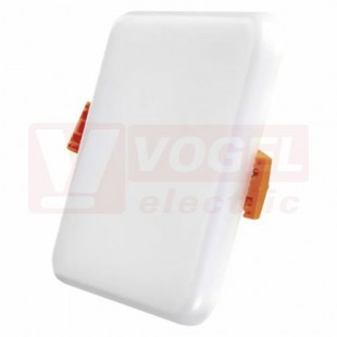 Svítidlo LED podhledové  8W LED 220-240V EXCLUSIVE čtvercový vestavný bílý, neutrální bílá, 525lm, 4000K, IP65, úhel vyzařování 120°, tělo hliník, difuzor mléčný, montážní otvor 80x80mm, rozměr 100x100x20mm, náhrada za žárovku 35W (ZV2122)